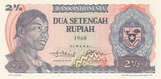 Indonesien 2  1/2 Rupiah 1968 p.103 p75